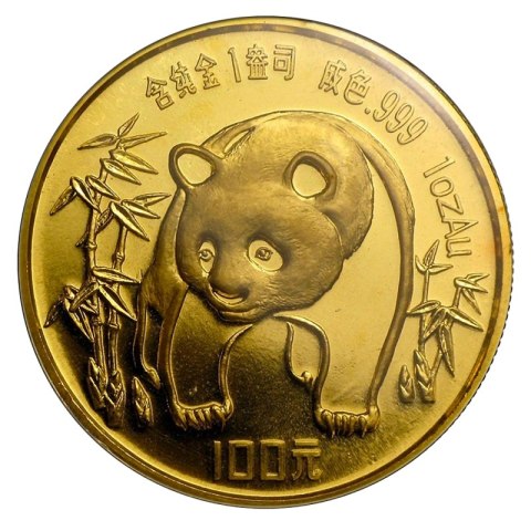 Chińska Panda 1986 złota moneta 1 oz z motywem pandy