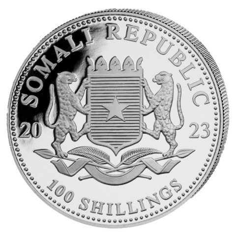 1 oz Somalijski Słoń 2023 srebrna moneta bulionowa w kapslu ochronnym