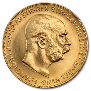 100 Koron Austriackich Franciszek Józef I Złota Moneta | Uszkodzona