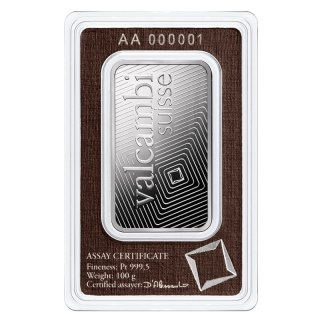 100g Platynowa Sztabka | Valcambi