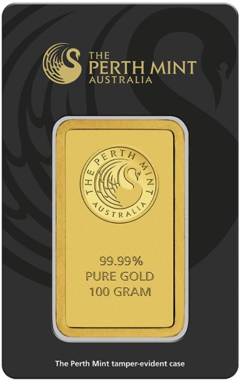 100g sztabka złota Perth Mint