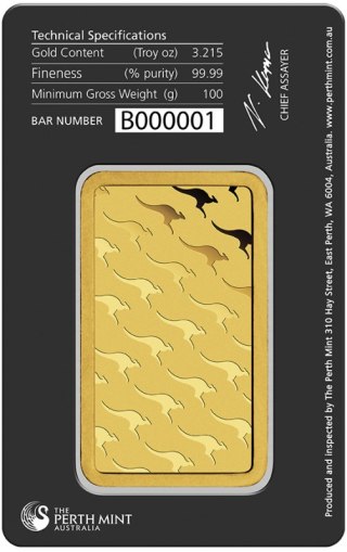 100g Złota Sztabka | Perth Mint | Certyfikat
