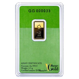 2,5g Złota Sztabka | Valcambi | Green Gold