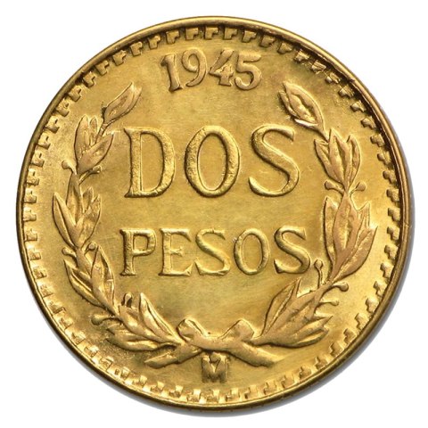 2 Peso Meksyk Hildago Złota Moneta | 1919 - 1948