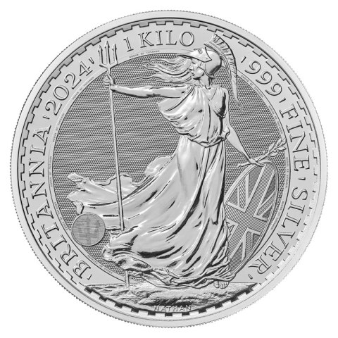 1 kg srebrna moneta Britannia Karol III 2024 w kapslu ochronnym – The Royal Mint