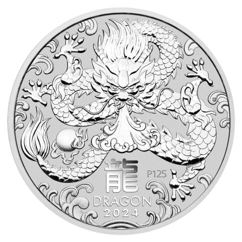 1 kg srebrna moneta Lunar III Rok Smoka 2024 w kapslu ochronnym – Perth Mint