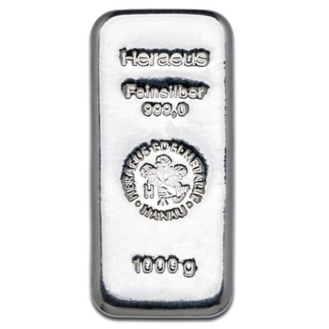 Sztabka srebra 1 kg od producenta LBMA – srebro inwestycyjne próby 999