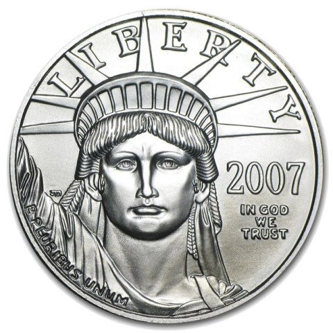 Awers 1 oz American Eagle Platinum – Lady Liberty w klasycznym stylu