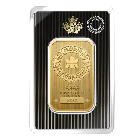 1 oz złota sztabka Wafer Royal Canadian Mint z opakowaniem CertiPack i liściem klonu