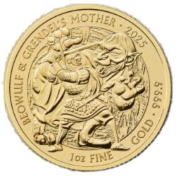 Złota moneta 1 oz Beowulf & Grendel 2025 - inwestycyjna moneta bulionowa