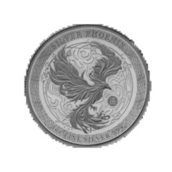 1 oz Feniks Srebrna Moneta 2025 – rewers z feniksem w płomieniach