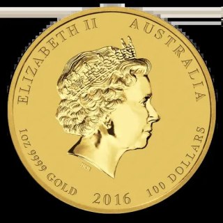 1 oz Lunar II Monkey | Gold | 2016