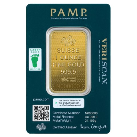 Złota sztabka 1 oz Lady Fortuna 45-lecie od PAMP Suisse w CertiPAMP – złoto inwestycyjne 999.9