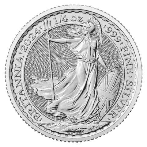 1/4 oz Britannia Karol III 2024 srebrna moneta – rewers z Britannią