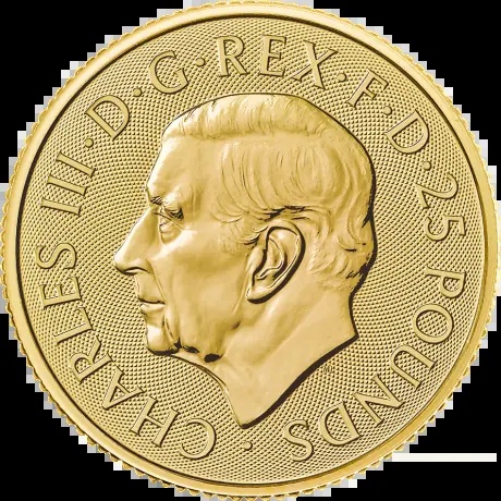 1/4 oz Tudor Beasts Smok złota moneta 2024 z portretem Karola III