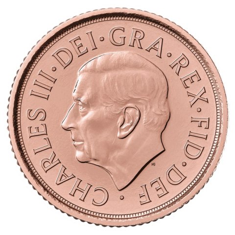 Pół Suwerena Karol III 2024 złota moneta w kapslu ochronnym