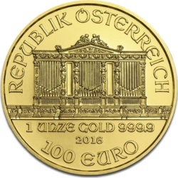 Złota moneta 1 uncja Filharmonicy Wiedeńscy – austriacka moneta inwestycyjna z czystego złota, różne roczniki