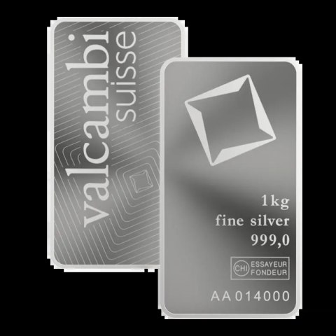 1 kg Srebrna Sztabka | Valcambi | Bita