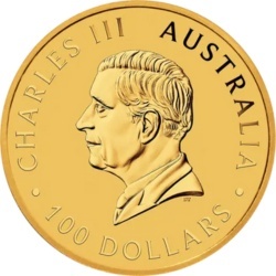 1 oz Perth Mint Złoty Łabędź 2025 złota moneta – awers w kapslu ochronnym