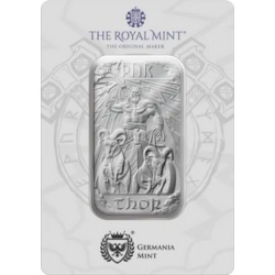 1 oz Thor srebrna sztabka The Royal Mint w blistrze – mitologiczna sztabka z czystego srebra 999,9