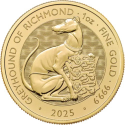 1 oz złota moneta Tudor Beasts Greyhound of Richmond 2025