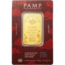 1 oz Złota Sztabka Good Luck Dragon PAMP Suisse w oryginalnym blisterze