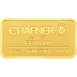 1/4 oz złota sztabka C.Hafner w blisterze z certyfikatem