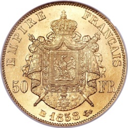 50 Franków Francuskich Napoleon III 1855-1860 – złota moneta inwestycyjna Mennicy Paryskiej