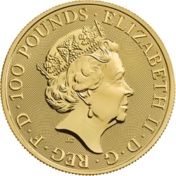 1 oz Queen's Beasts White Greyhound of Richmond Goldmünze | 2021