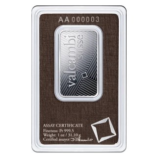 1 oz Platinbarren | Valcambi