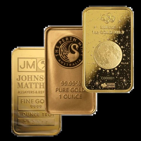 1 oz verschiedene Hersteller Goldbarren LBMA - beschädigt