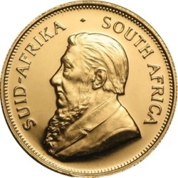 1 oz Krugerrand Goldmünze 1967 – historische Gold-Anlagemünze der Rand Refinery in Schutzkapsel