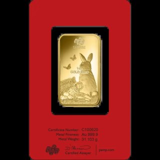 1 oz PAMP Lunar Goldbarren Hase