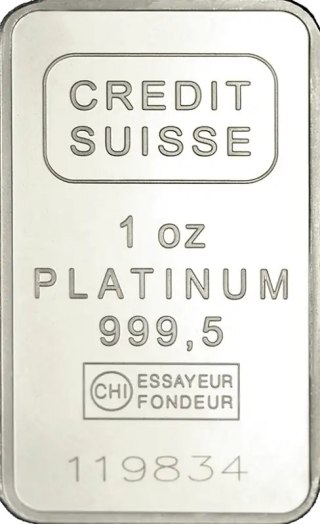 1 oz Platinum Bar | Credit Suisse