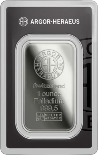 1 Feinunze Palladiumbarren Argor-Heraeus