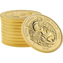 1 oz Tudor Beasts Royal Dragon Goldmünze 2026 The Royal Mint