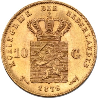 10 Gulden Niederlande Wilhelm III. Goldmünze | 1875 - 1889