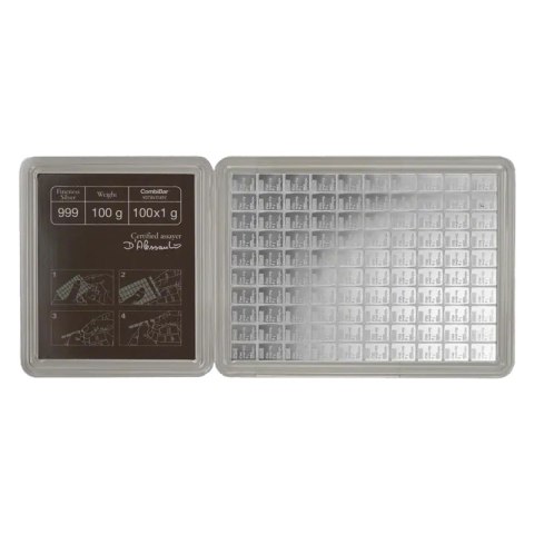 100 x 1 g Silberbarren | CombiBar® | Valcambi