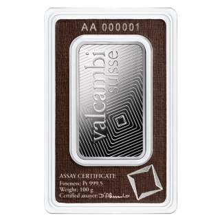 100 g Platinbarren Valcambi