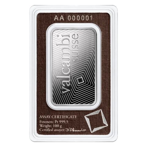 100 g Platinbarren Valcambi