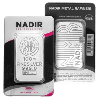 100 g Silberbarren | Nadir Metal Rafineri | Geprägt
