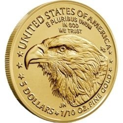 1/10 oz American Eagle Goldmünze 2026 in Schutzkapsel – Avers