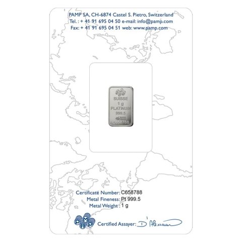 1 g Platinbarren | PAMP Fortuna