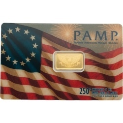 2,5 g Goldbarren PAMP 250th Anniversary Heraldic Bald Eagle
