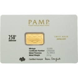 2,5 g Goldbarren PAMP 250th Anniversary Heraldic Bald Eagle