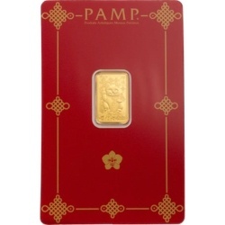 2.5 g Goldbarren PAMP Lucky Cat im Schutzblister
