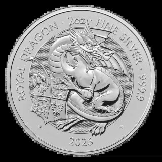 2 oz Tudor Beasts Royal Dragon Silbermünze | 2026