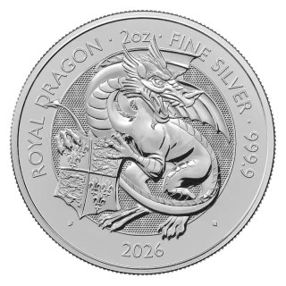 2 oz Tudor Beasts Royal Dragon Silbermünze | 2026