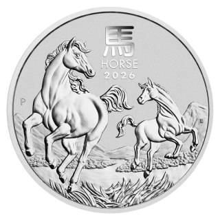 2 oz Lunar III Jahr des Pferdes Silbermünze | 2026