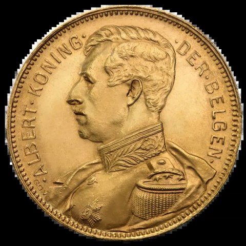 20 Franków Belgia Albert I Złota Moneta | 1909 -1934